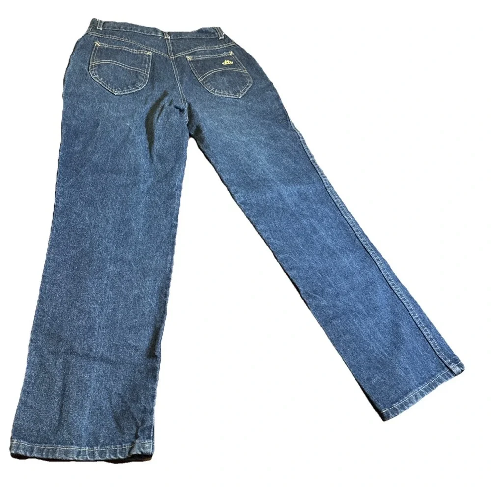 Vintage Chic Jeans Made In USA 28x31 High Rise Dark‎ Wash Straight Leg 80s Denim